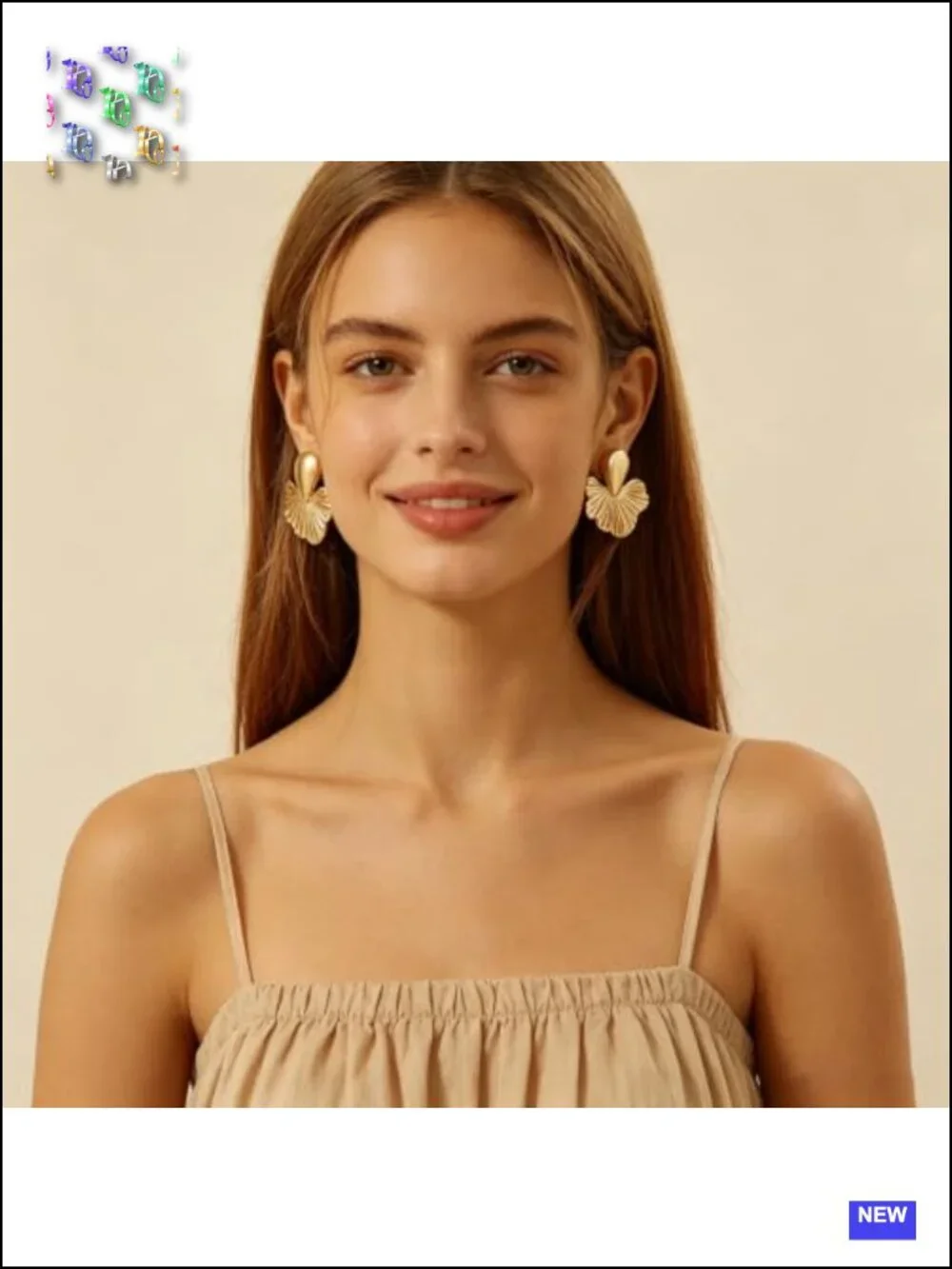 Chunky Gold Statement Fan-Shaped Dangle Earrings Irregular Geometric Texture